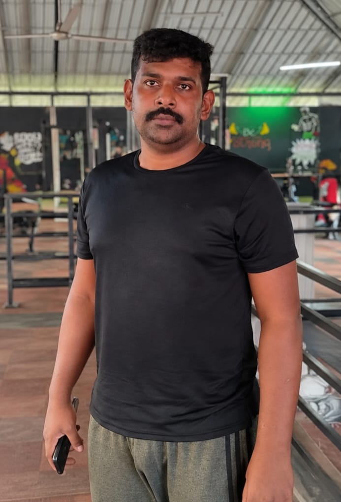 Rahul before his training transformation